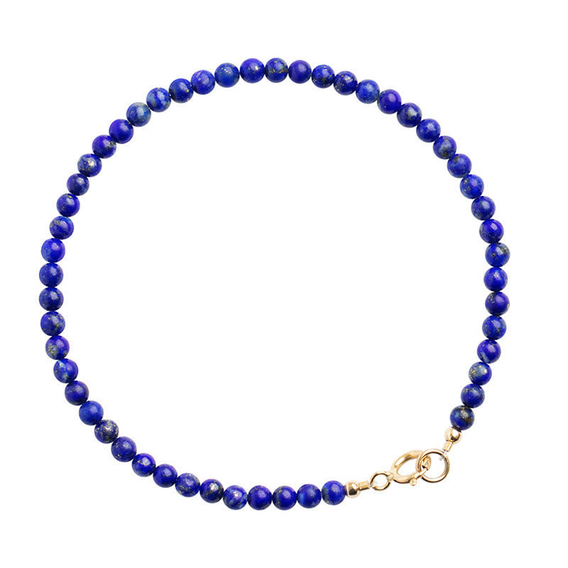 Buddha Stones Small Lazurite Lapis Lazuli Ultra-Thin Beads Balance Bracelet