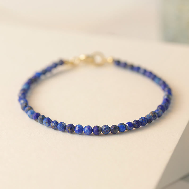 Buddha Stones Small Lazurite Lapis Lazuli Ultra-Thin Beads Balance Bracelet