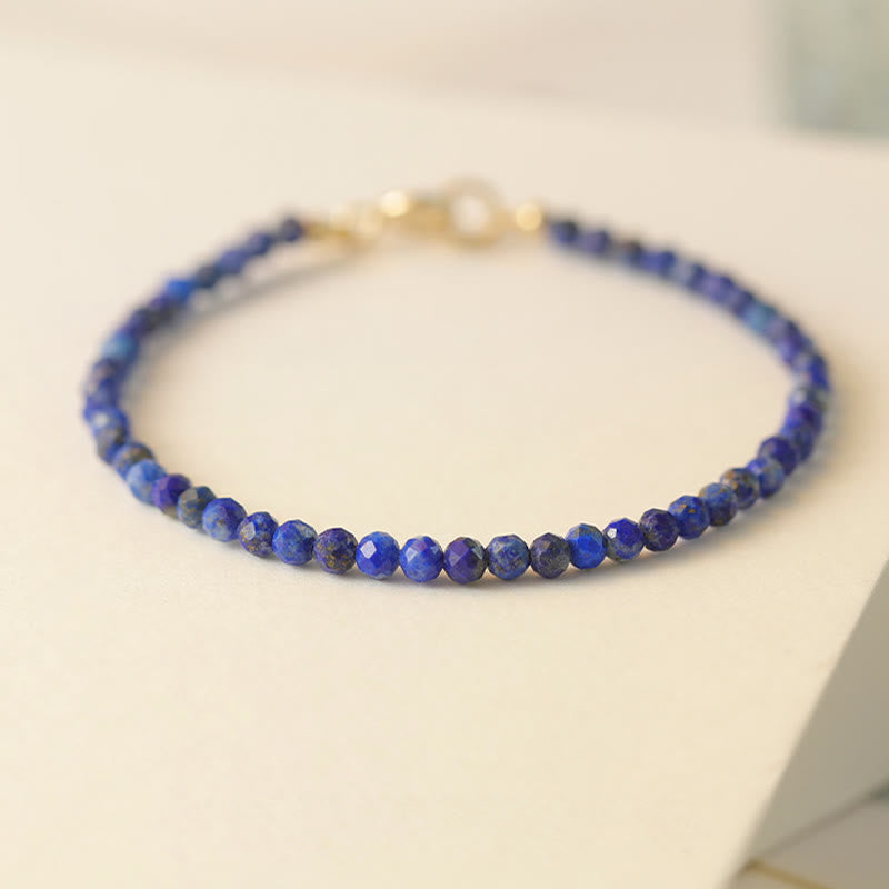 Buddha Stones Small Lazurite Lapis Lazuli Ultra-Thin Beads Balance Bracelet