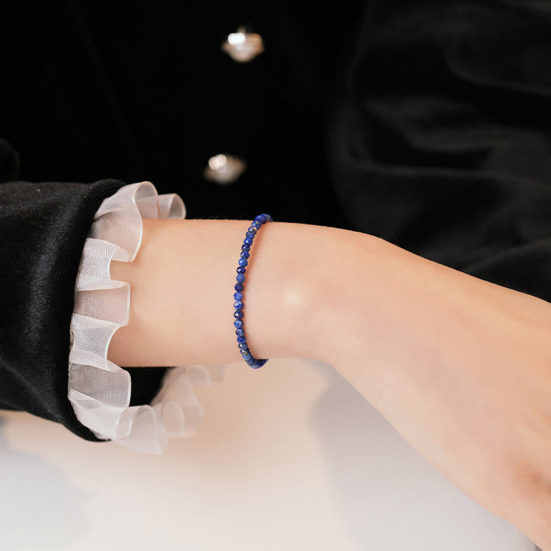 Buddha Stones Small Lazurite Lapis Lazuli Ultra-Thin Beads Balance Bracelet