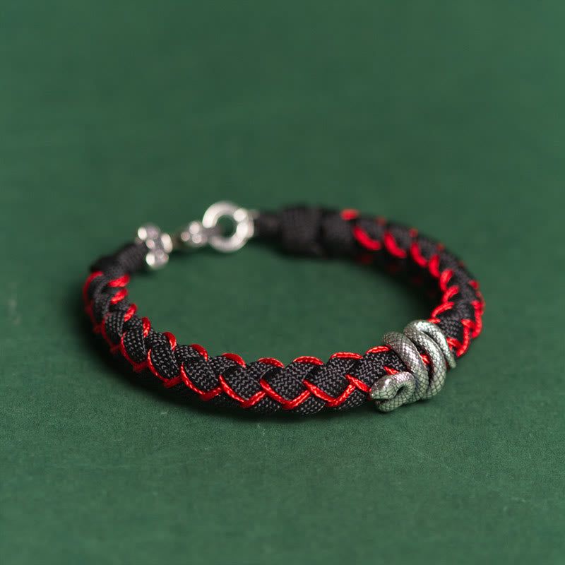 EverestArtStudios Year of the Snake 999 Sterling Silver String Protection Braided Bracelet