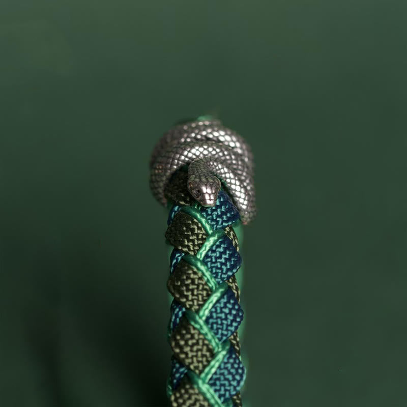 EverestArtStudios Year of the Snake 999 Sterling Silver String Protection Braided Bracelet