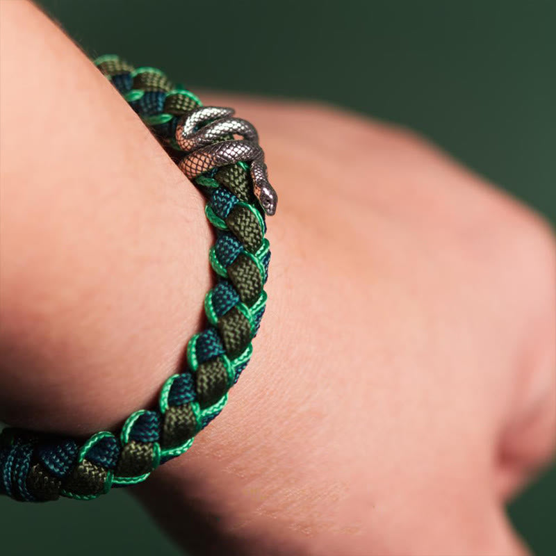 EverestArtStudios Year of the Snake 999 Sterling Silver String Protection Braided Bracelet