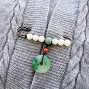 EverestArtstudios Bodhi Seed Jade Peace Buckle Luck Brooch