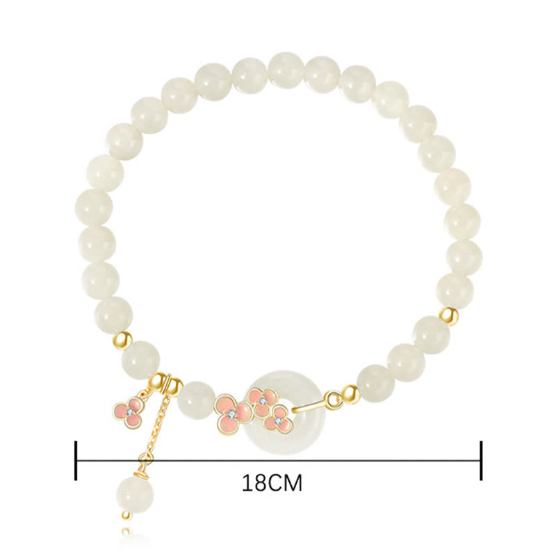EverestArtstudios Hetian-Jade-Pfirsichblüten-Schmuck, Silber