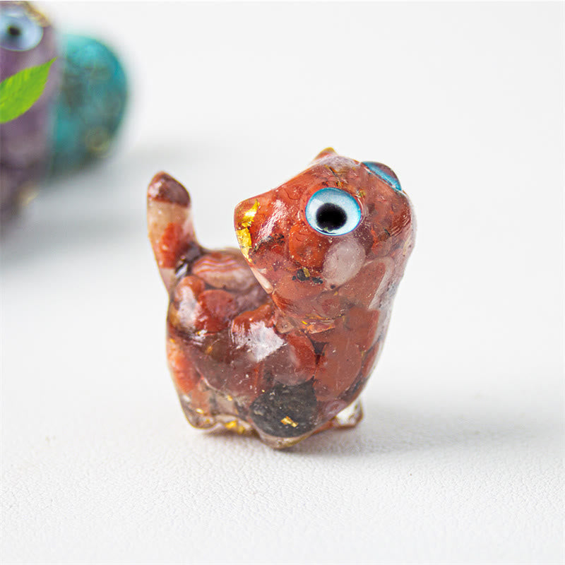 Buddha Stones Natural Crystal Turquoise Aquamarine Amethyst Cat Protection Decoration