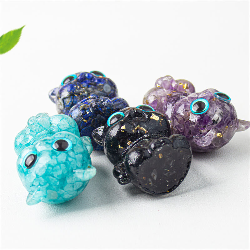 Buddha Stones Cute Cat Lazurite Lapis Lazuli Amethyst Black Obsidian Aquamarine Crystal Resin Positive Home Decoration