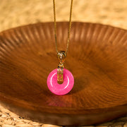 EverestArtstudios Purple Jade Peace Buckle Happiness Necklace Pendant