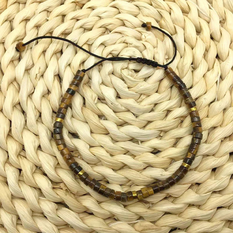 Buddha Stones Natural Tiger Eye Spacer Bead Courage Bracelet
