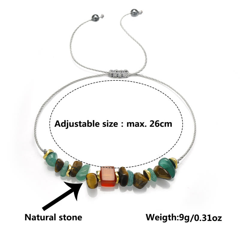 Buddha Stones You Can Do It Green Aventurine Tiger Eye Carnelian Luck Bracelet