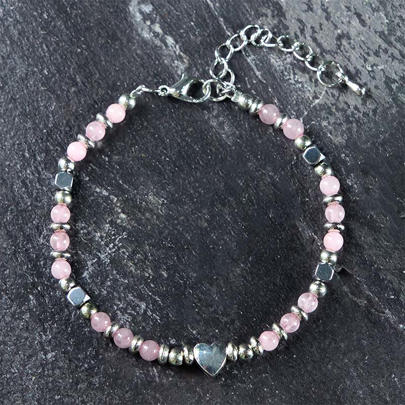 Buddha Stones Natural Stone Amazonite Amethyst Lazurite Lapis Lazuli Rose Quartz Heart Positive Balance Bracelet