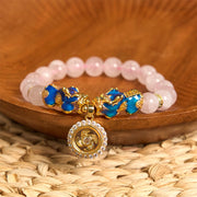 EverestArtstudios Pink Crystal Color Change Double PiXiu Cyclone Charm Warmth Bracelet