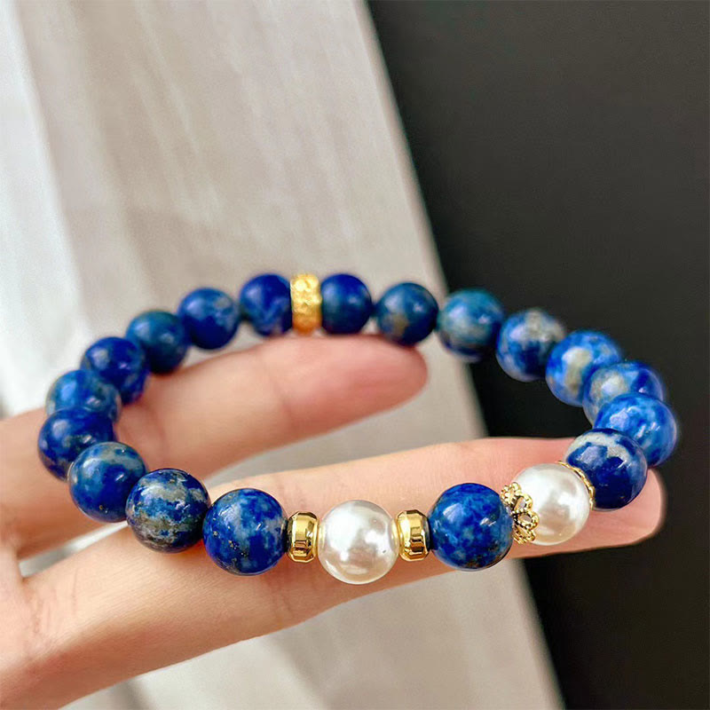Buddha Stones Lazurite Lapis Lazuli Beads Serenity Balance Bracelet