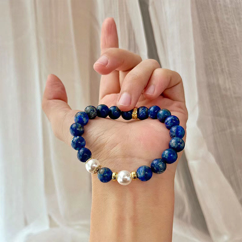 Buddha Stones Lazurite Lapis Lazuli Beads Serenity Balance Bracelet