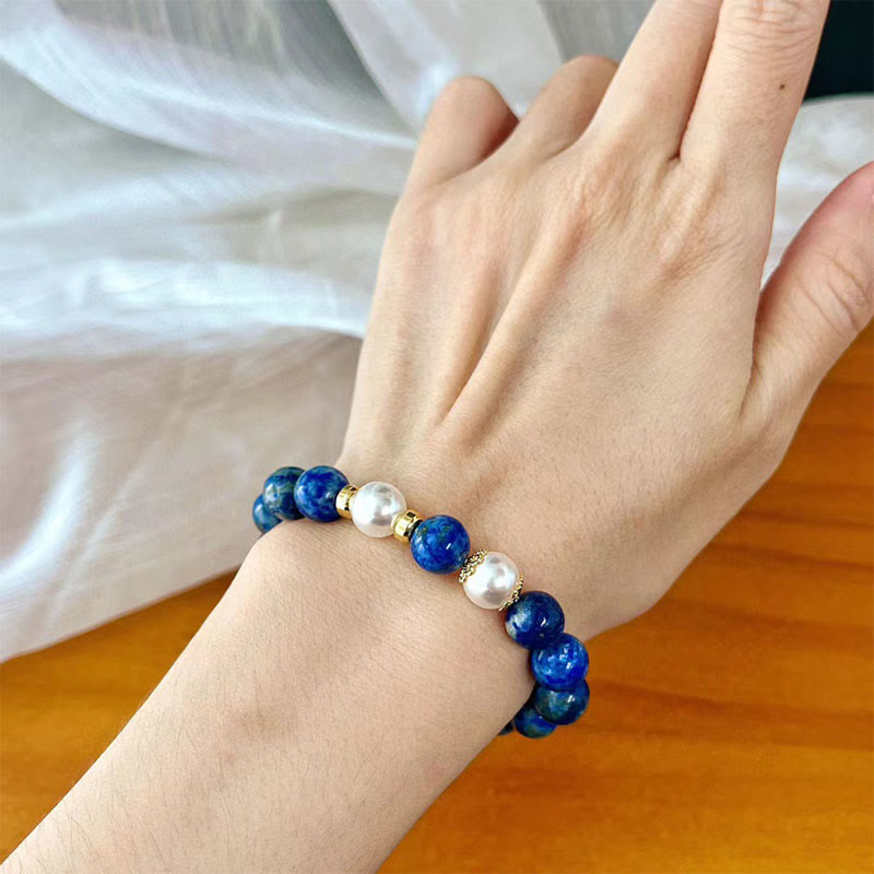 Buddha Stones Lazurite Lapis Lazuli Beads Serenity Balance Bracelet