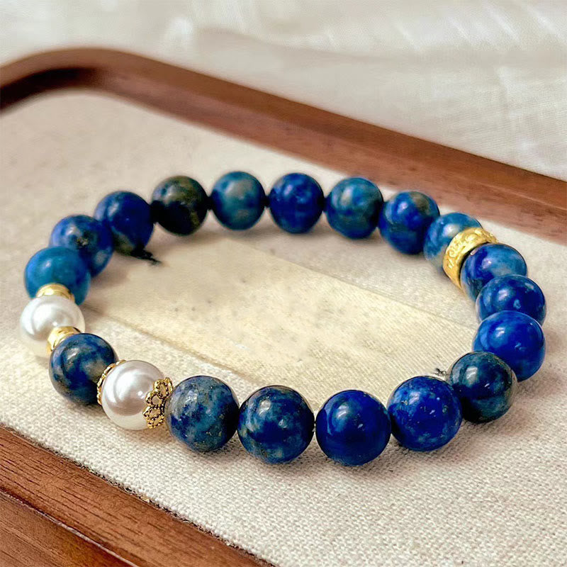 Buddha Stones Lazurite Lapis Lazuli Beads Serenity Balance Bracelet
