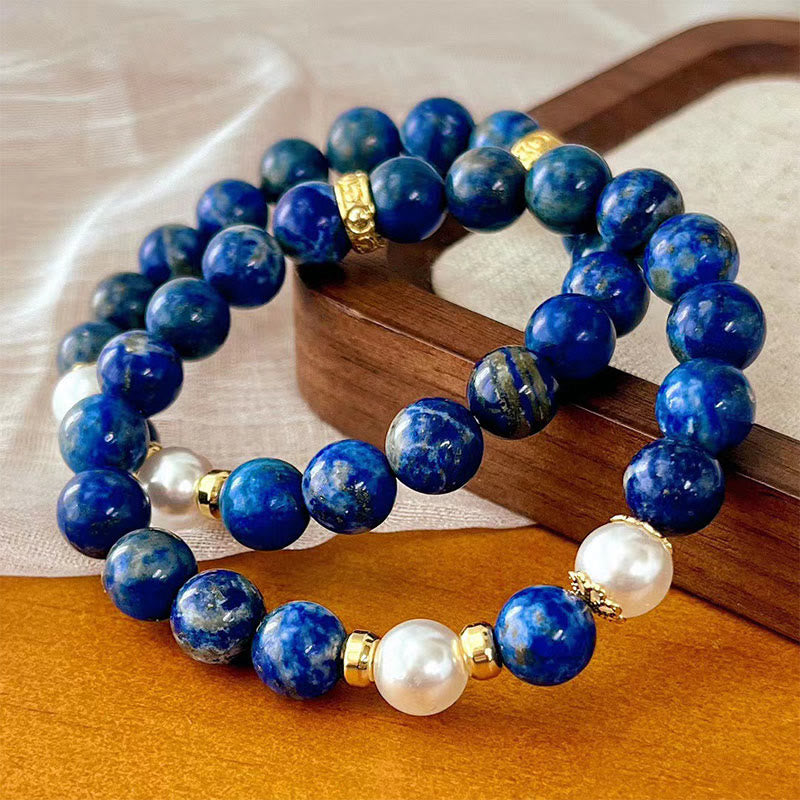 Buddha Stones Lazurite Lapis Lazuli Beads Serenity Balance Bracelet