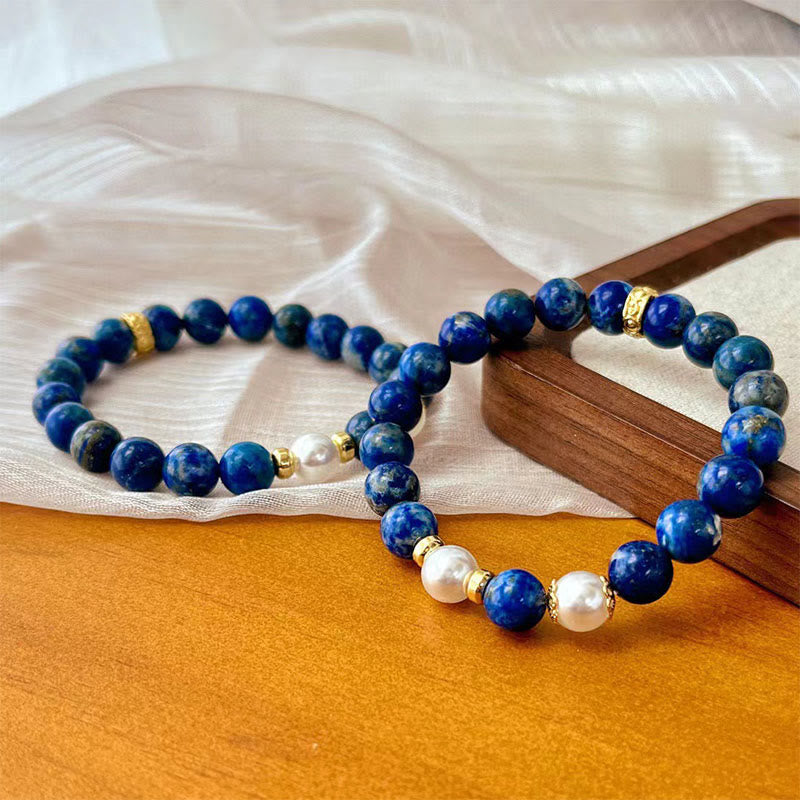 Buddha Stones Lazurite Lapis Lazuli Beads Serenity Balance Bracelet