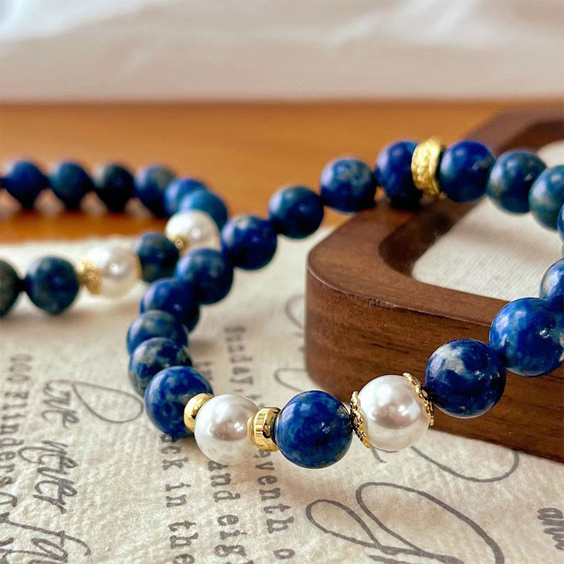 Buddha Stones Lazurite Lapis Lazuli Beads Serenity Balance Bracelet