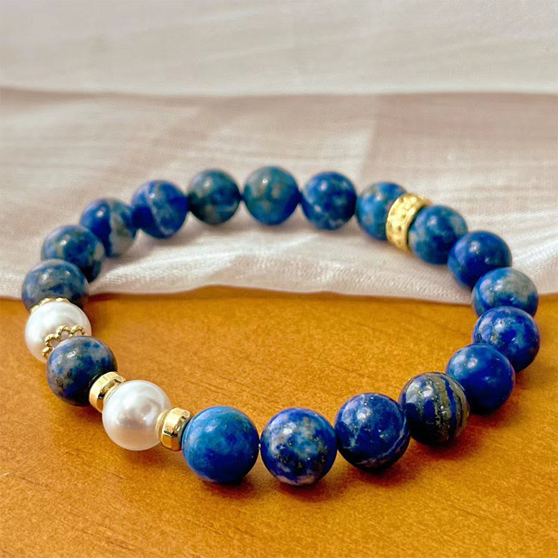 Buddha Stones Lazurite Lapis Lazuli Beads Serenity Balance Bracelet