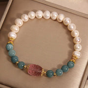 EverestArtstudios Pearl Jade Strawberry Quartz Purity Bracelet