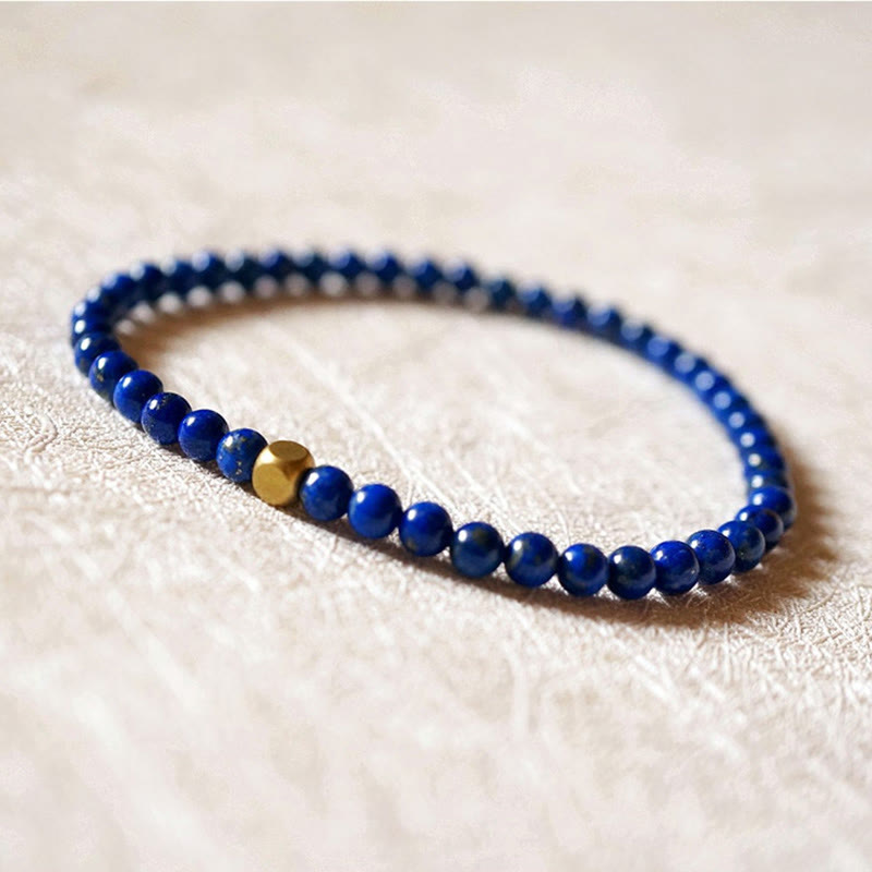 Buddha Stones 4mm Ultra-thin Lazurite Lapis Lazuli Beads Self Care Bracelet