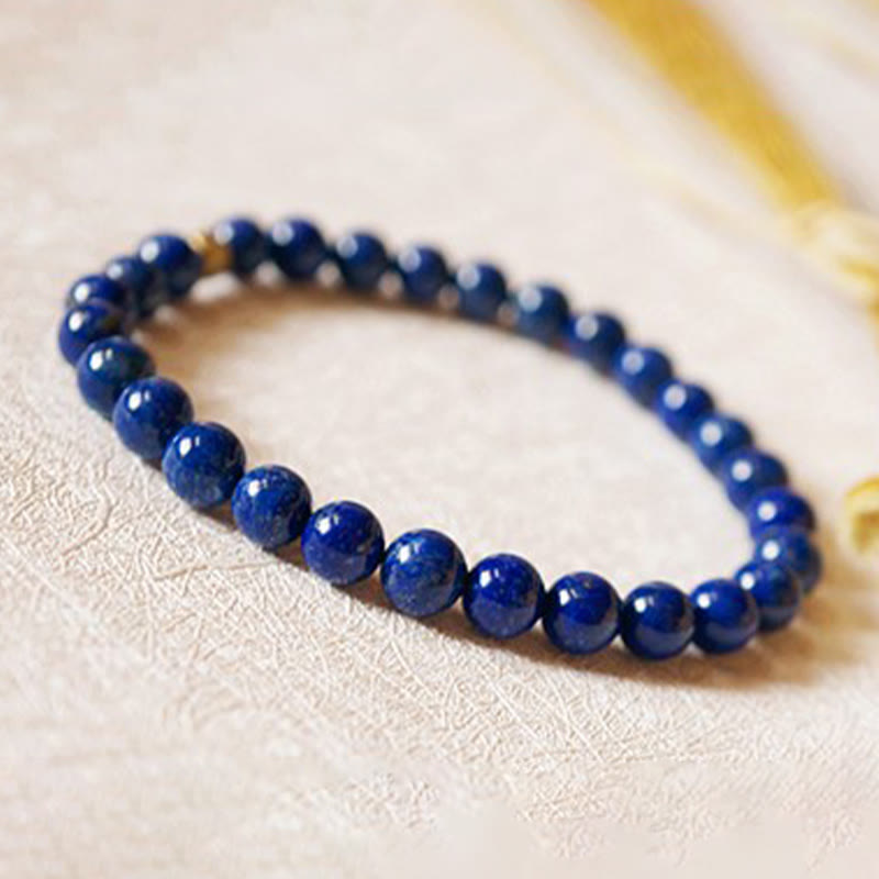 Buddha Stones 4mm Ultra-thin Lazurite Lapis Lazuli Beads Self Care Bracelet