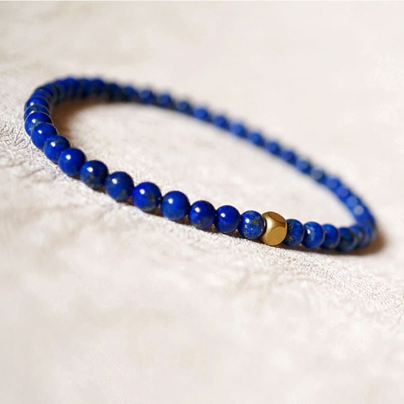 Buddha Stones 4mm Ultra-thin Lazurite Lapis Lazuli Beads Self Care Bracelet