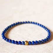 Buddha Stones 4mm Ultra-thin Lazurite Lapis Lazuli Beads Self Care Bracelet