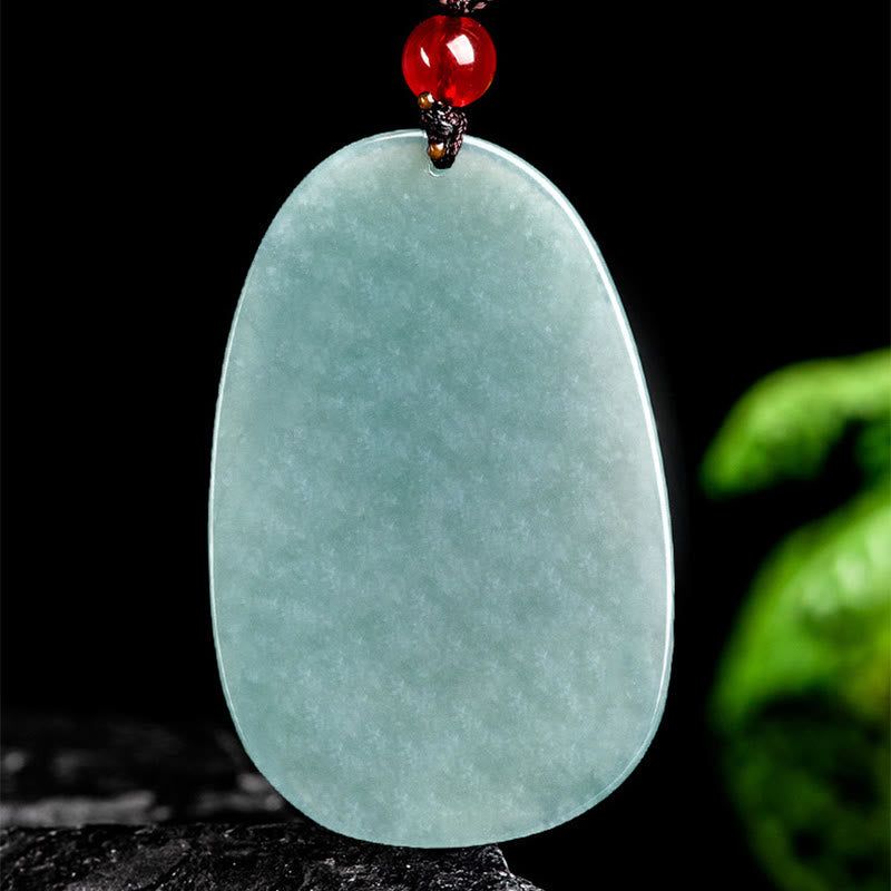 EverestArtstudios Natural Green Jade Nine Tailed Fox Flowers Luck Necklace Pendant