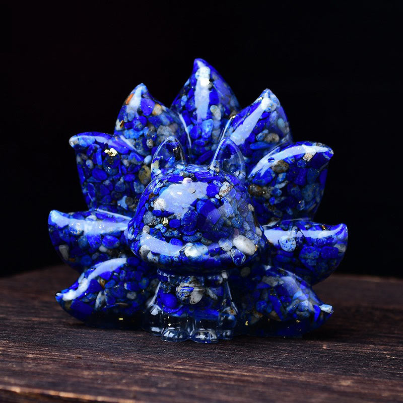 Buddha Stones Small Various Stone Pink Crystal Citrine Amethyst Nine Tailed Fox Warmth Home Decoration