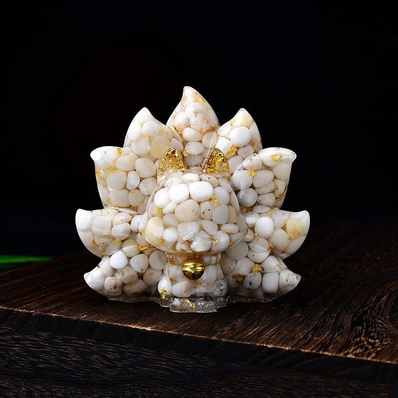 Buddha Stones Small Various Stone Pink Crystal Citrine Amethyst Nine Tailed Fox Warmth Home Decoration
