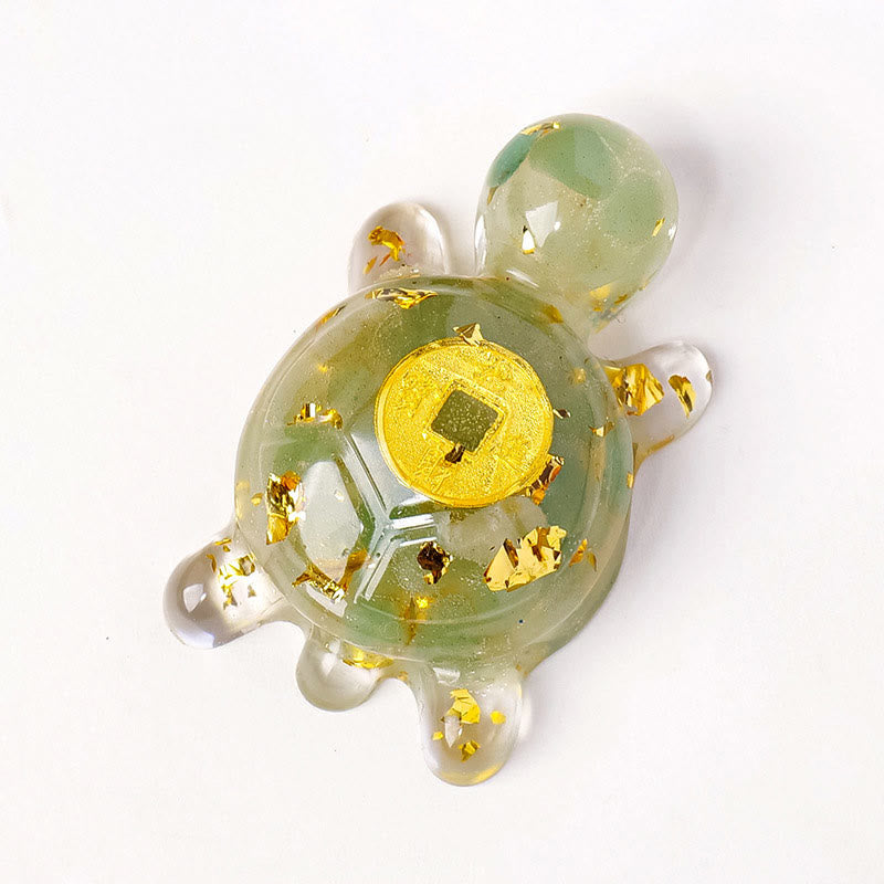 EverestArtStudios Small Various Crystal Green Aventurine Amethyst Turtle Copper Coins Luck Home Decoration
