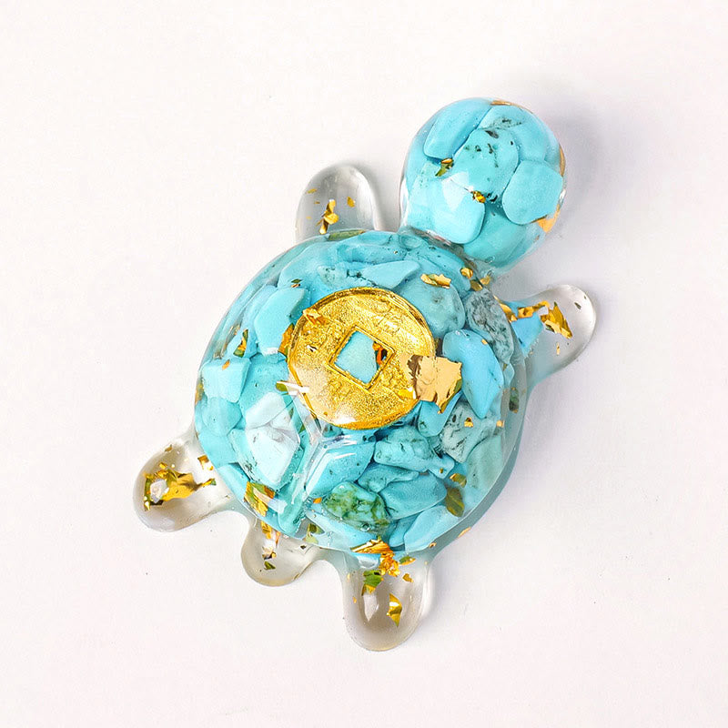 EverestArtStudios Small Various Crystal Green Aventurine Amethyst Turtle Copper Coins Luck Home Decoration