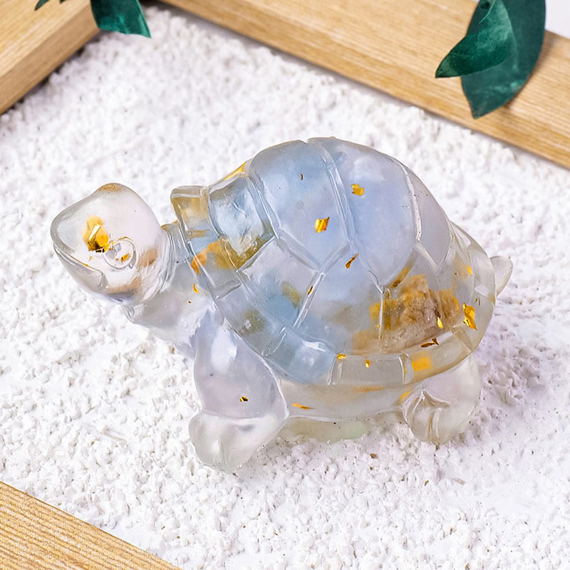 Buddha Stones Various Stone Citrine Green Aventurine Amethyst Mini Turtle Prosperity Home Decoration