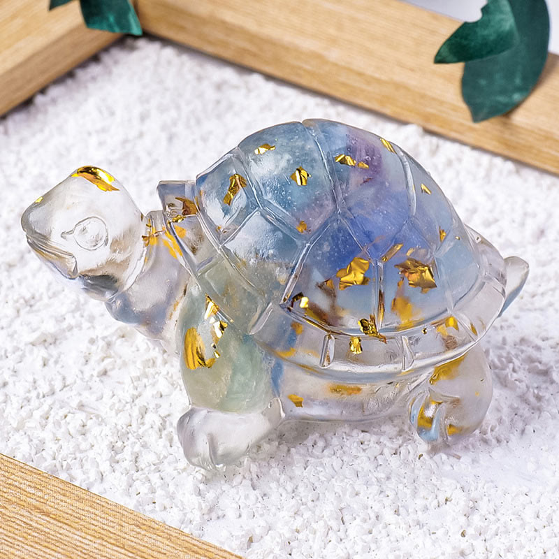 Buddha Stones Various Stone Citrine Green Aventurine Amethyst Mini Turtle Prosperity Home Decoration