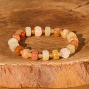 EverestArtstudios Golden Silk Jade Pumpkin Beads Wealth Luck Bracelet