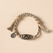 Buddha Stones Tibetan Dzi Bead Wealth  Protection Braided Bracelet