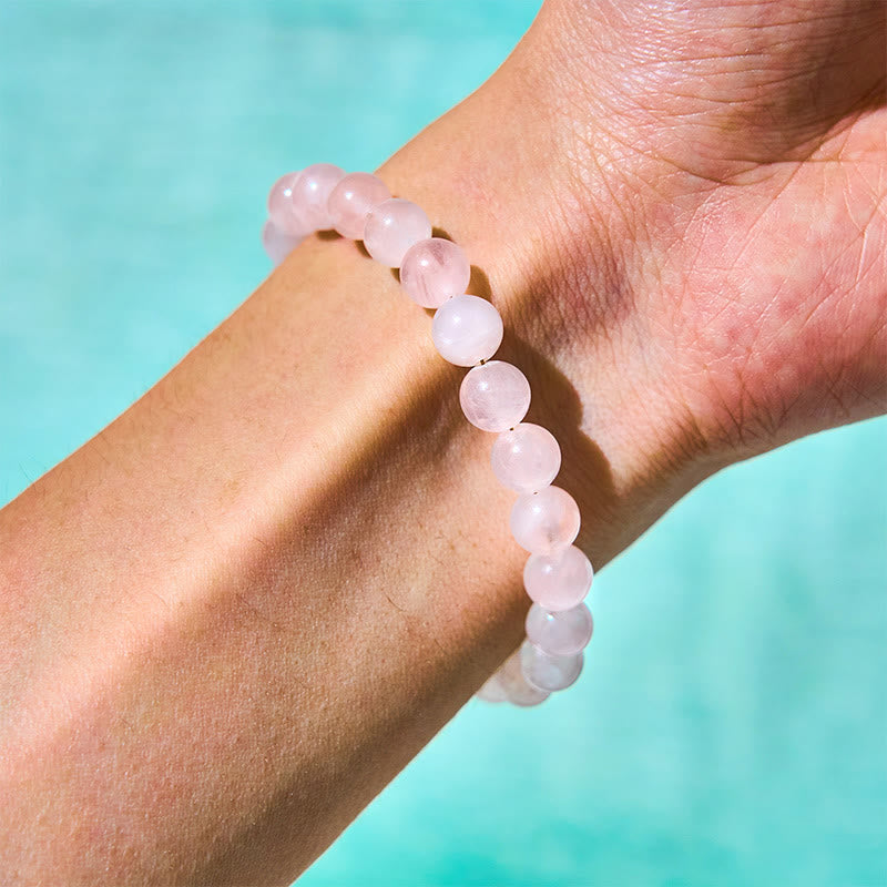 EverestArtstudios Natural Pink Crystal Beads Peace Buckle Self-acceptance Bracelet