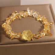 Buddha Stones Natural Citrine Irregular Bead Petals Pleasure Bracelet