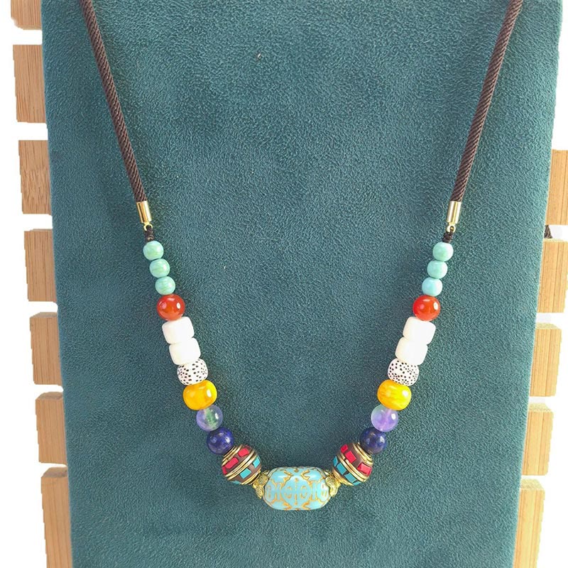 EverestArtStudios Tibetan Handmade Turquoise Beads Balance Necklace Pendant