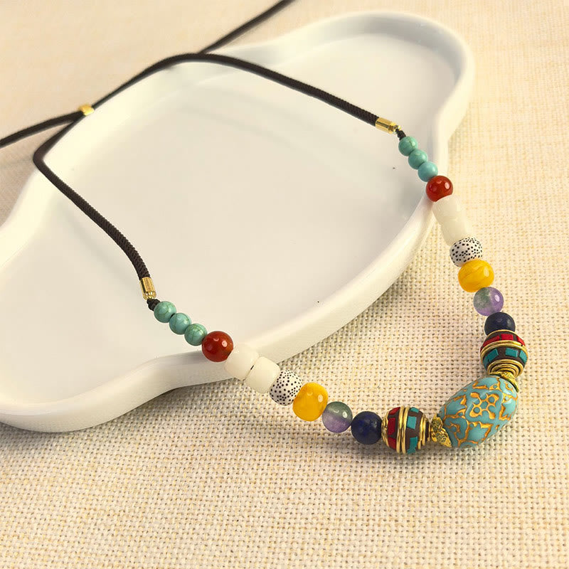 EverestArtStudios Tibetan Handmade Turquoise Beads Balance Necklace Pendant