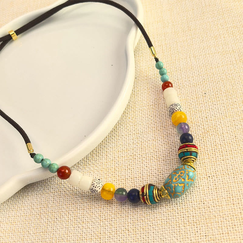 EverestArtStudios Tibetan Handmade Turquoise Beads Balance Necklace Pendant