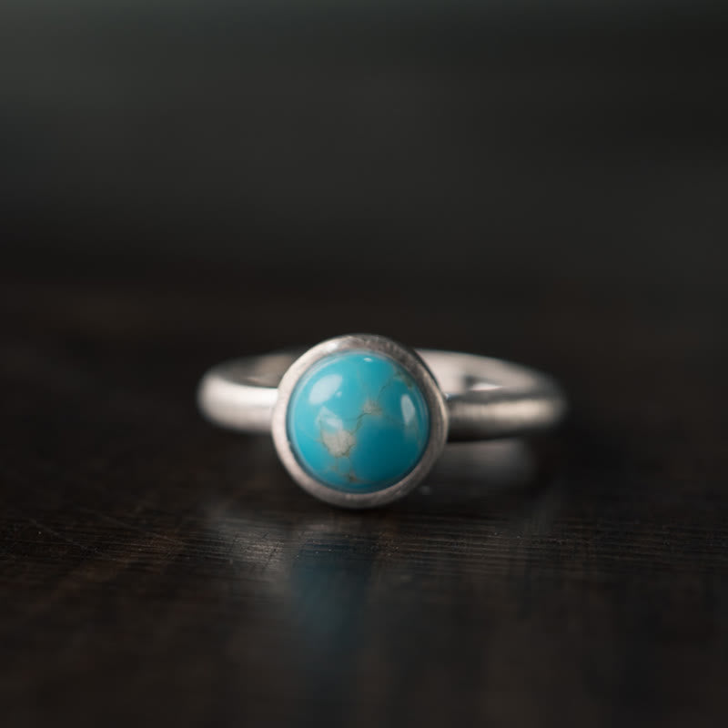 EverestArtStudios Natural 925 Sterling Silver Lazurite Lapis Lazuli Turquoise Adjustable Balance Ring