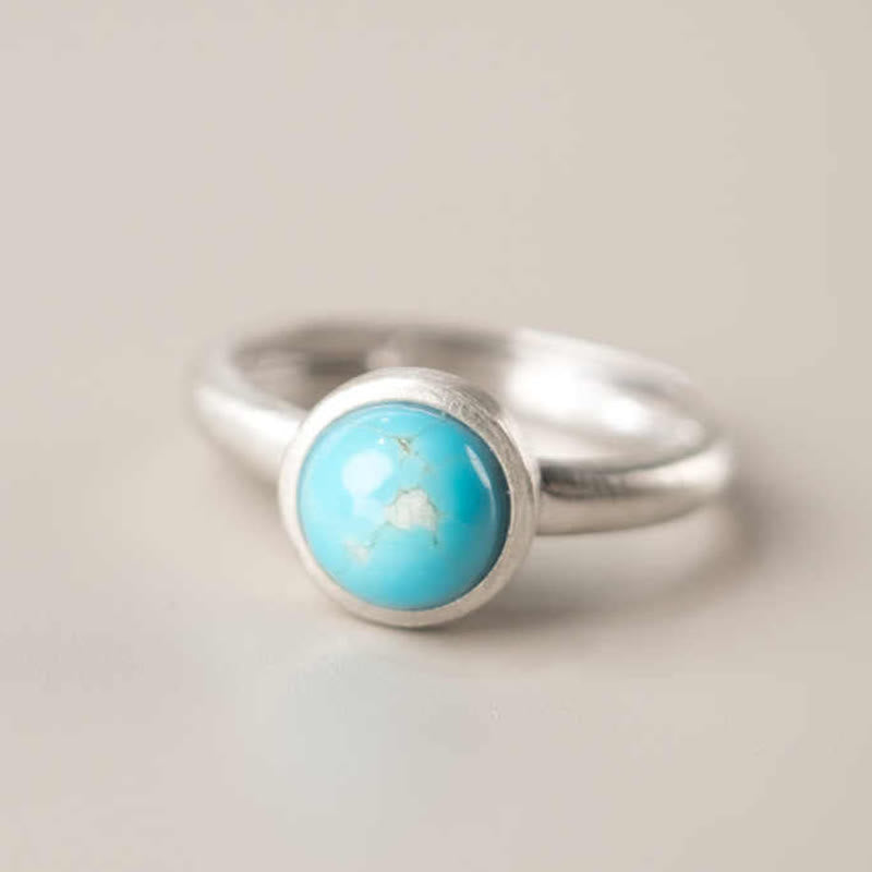 EverestArtStudios Natural 925 Sterling Silver Lazurite Lapis Lazuli Turquoise Adjustable Balance Ring