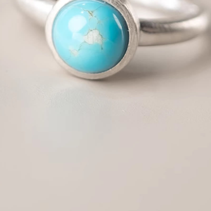 EverestArtStudios Natural 925 Sterling Silver Lazurite Lapis Lazuli Turquoise Adjustable Balance Ring