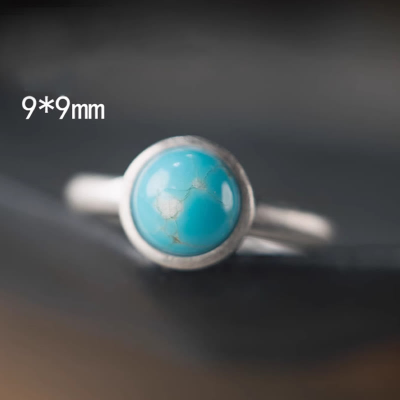 EverestArtStudios Natural 925 Sterling Silver Lazurite Lapis Lazuli Turquoise Adjustable Balance Ring