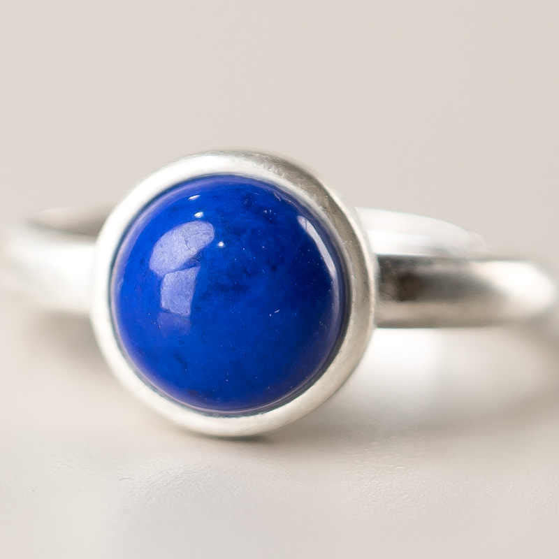 EverestArtStudios Natural 925 Sterling Silver Lazurite Lapis Lazuli Turquoise Adjustable Balance Ring