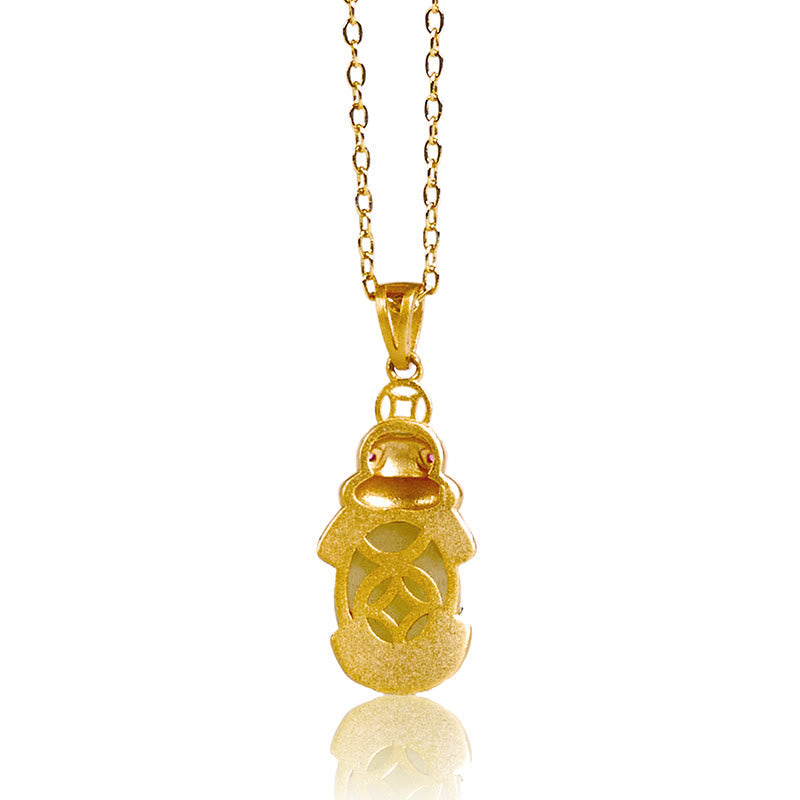 EverestArtstudios White Jade PiXiu Wealth Luck Chain Necklace Pendant