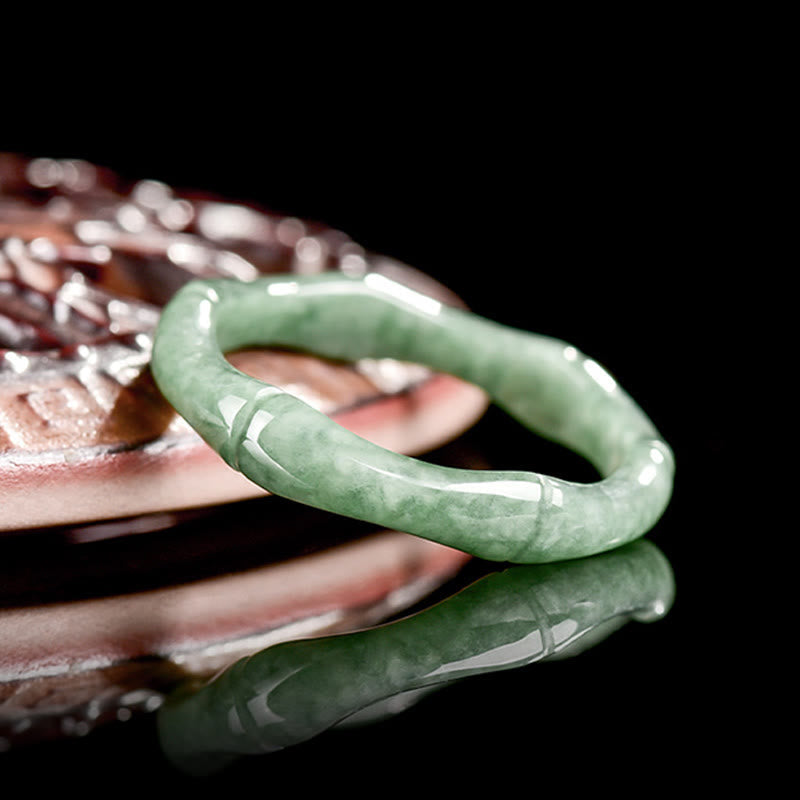 EverestArtstudios Natural Bamboo Design Jade Abundance Ring